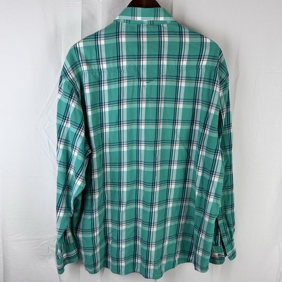 Wrangler Western Shirt Green Plaid Men's Size XL Long Sleeve *READ - Picture 11 of 11